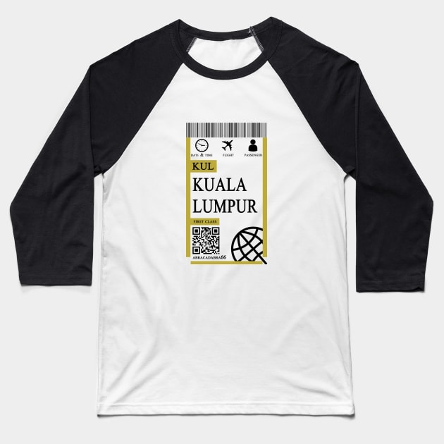 New York flight ticket boarding pass simple Baseball T-Shirt by 